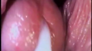 Close-up of cumshot in vagina
