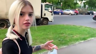 Pikaper Took The Russian Blonde On The Street And Received From Her Bl